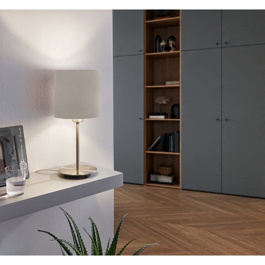 Eglo 54745 - Pöytävalaisin ANADIA 1xE14/40W/230V taupe/mattakromi