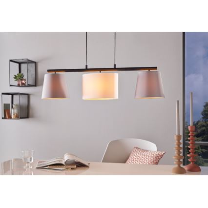 Eglo 55207 - Kattokruunu johdossa ALMEIDA 3xE14/25W/230V harmaa