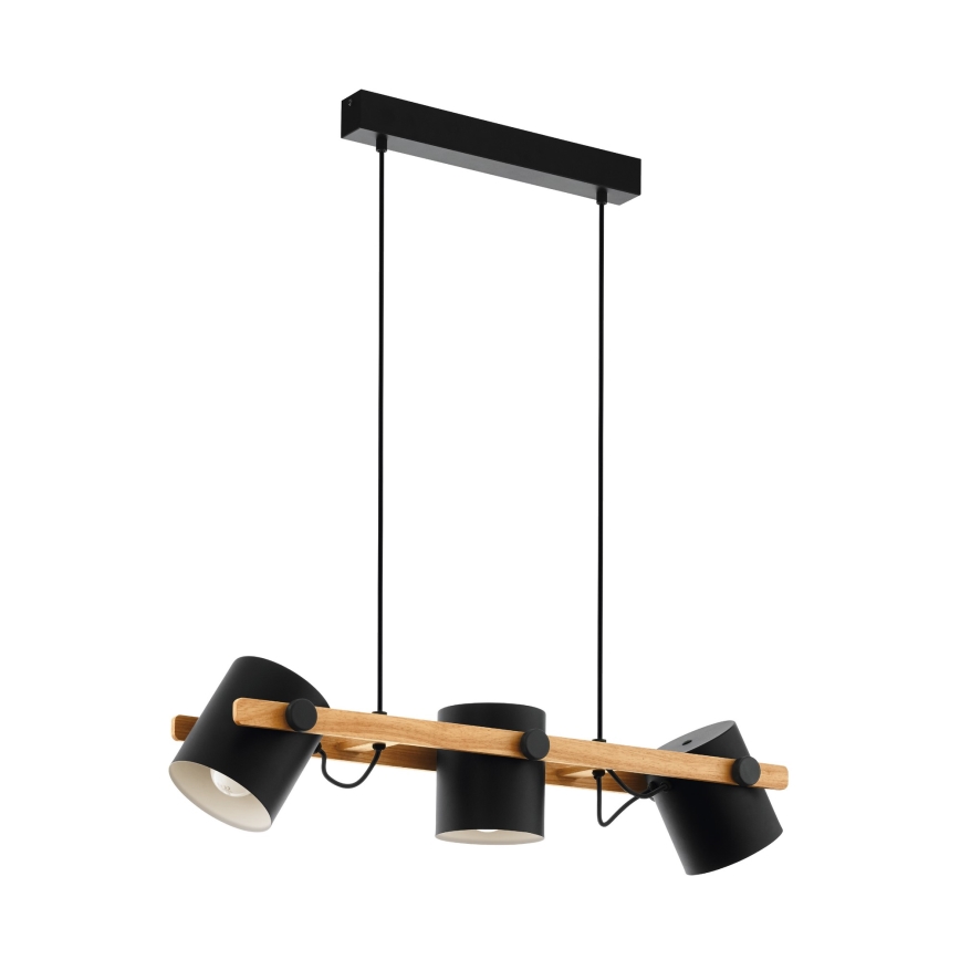 Eglo 55234 - Kattokruunu johdossa HORNWOOD 3xE27/60W/230V