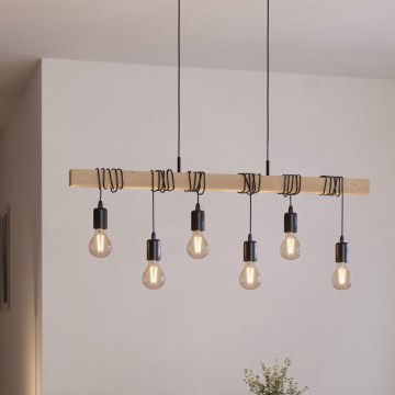 Eglo 55242 - Kattokruunu johdossa TOWNSHEND 6xE27/60W/230V