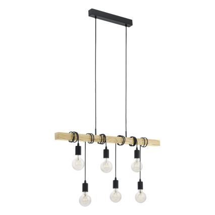 Eglo 55242 - Kattokruunu johdossa TOWNSHEND 6xE27/60W/230V