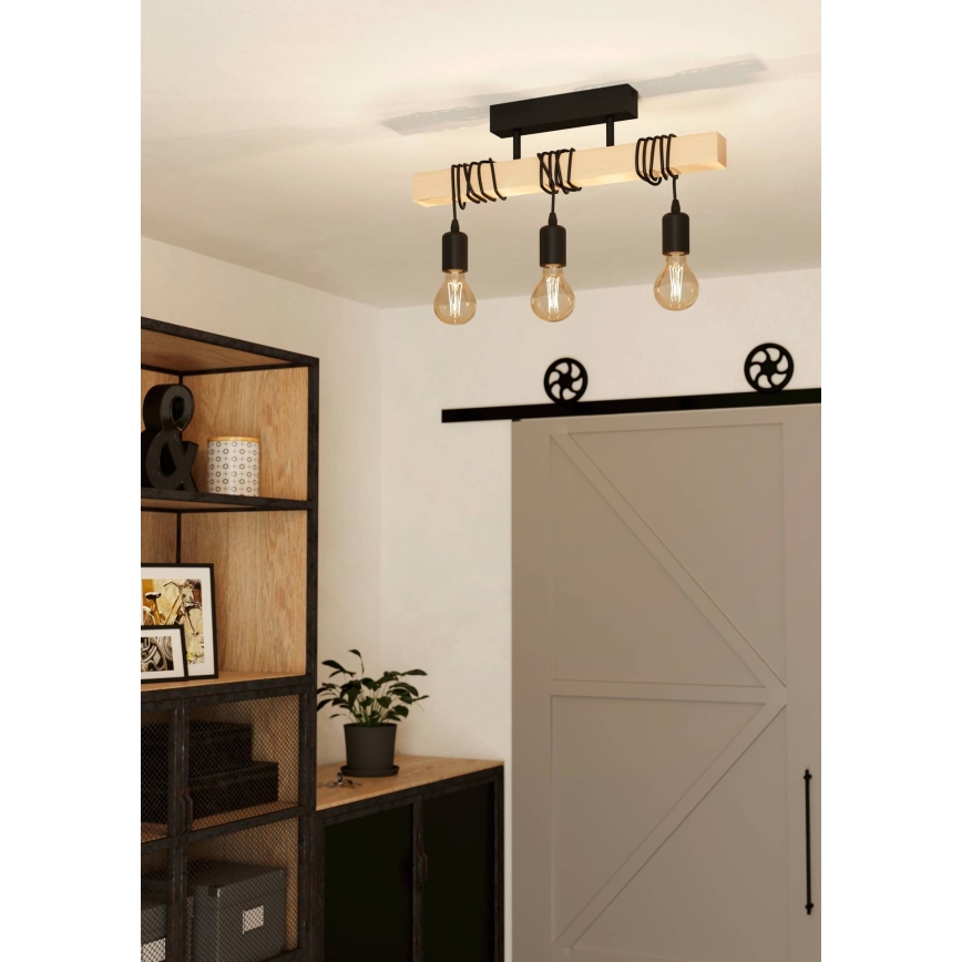 Eglo 55247 - Pintakiinnitteinen kattovalaisin TOWNSHEND 3xE27/60W/230V