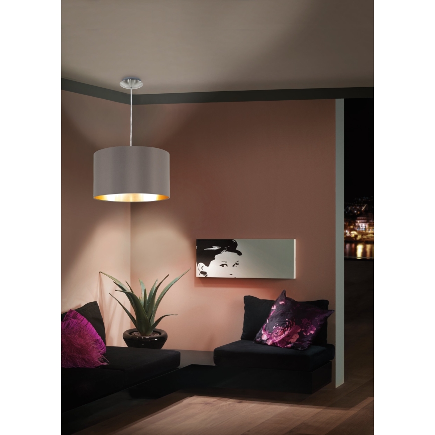 Eglo 55269 - Kattokruunu johdossa MASERLO 1xE27/60W/230V ruskea