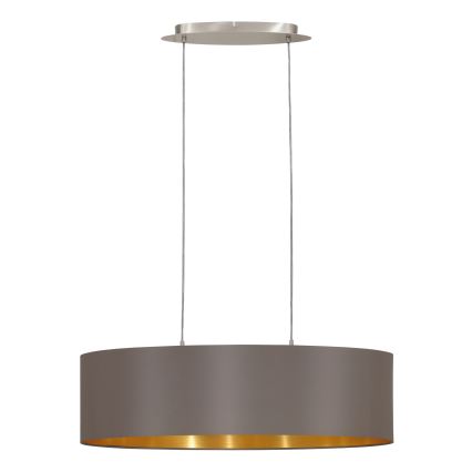 Eglo 55271 - Kattokruunu johdossa MASERLO 2xE27/60W/230V ruskea