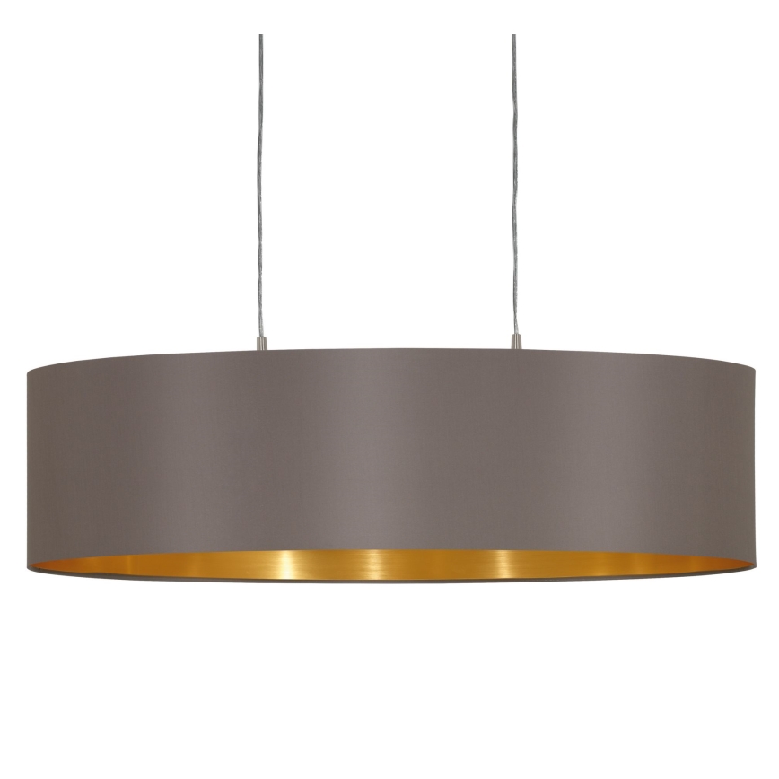 Eglo 55271 - Kattokruunu johdossa MASERLO 2xE27/60W/230V ruskea