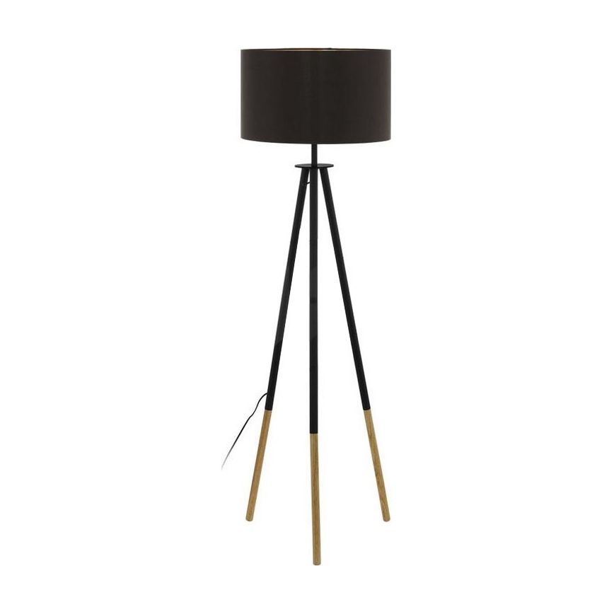 Eglo 55291 - Lattialamppu BIDFORD 1xE27/60W/230V musta/ruskea