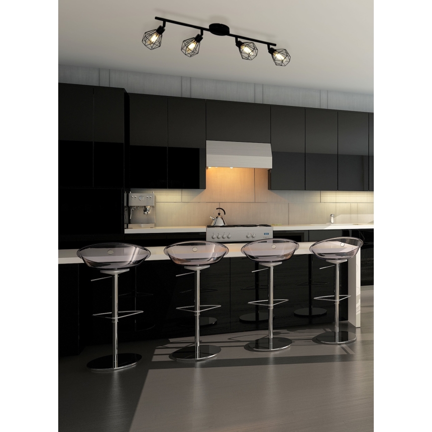 Eglo 55301 - LED-kohdevalaisin ZAPATA 4xG9/3W/230V musta