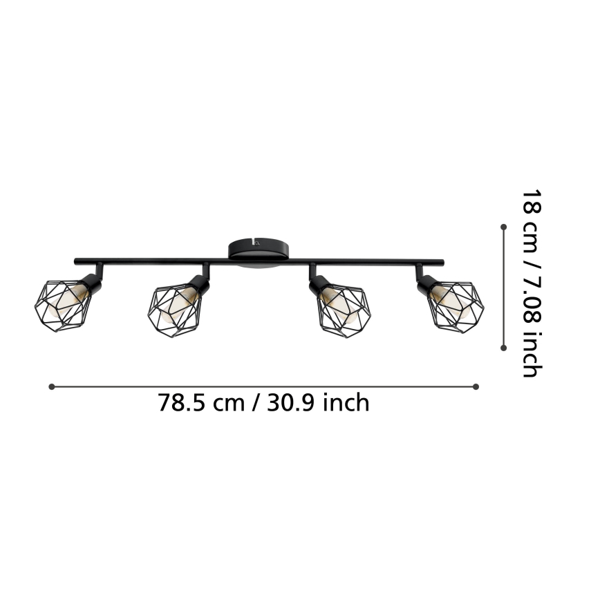 Eglo 55301 - LED-kohdevalaisin ZAPATA 4xG9/3W/230V musta