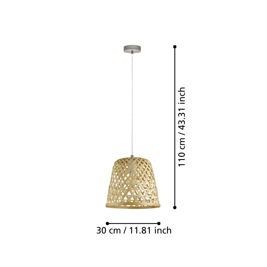Eglo 55696 - KIRKCOLM-riippuvalaisin vaijerilla 1xE27/60W/230V beige