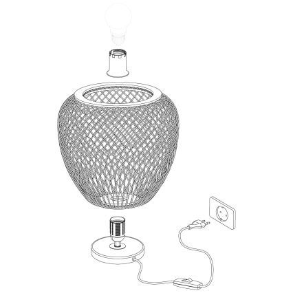 Eglo 55699 - Pöytävalaisin DEMBLEBY 1xE27/40W/230V beige