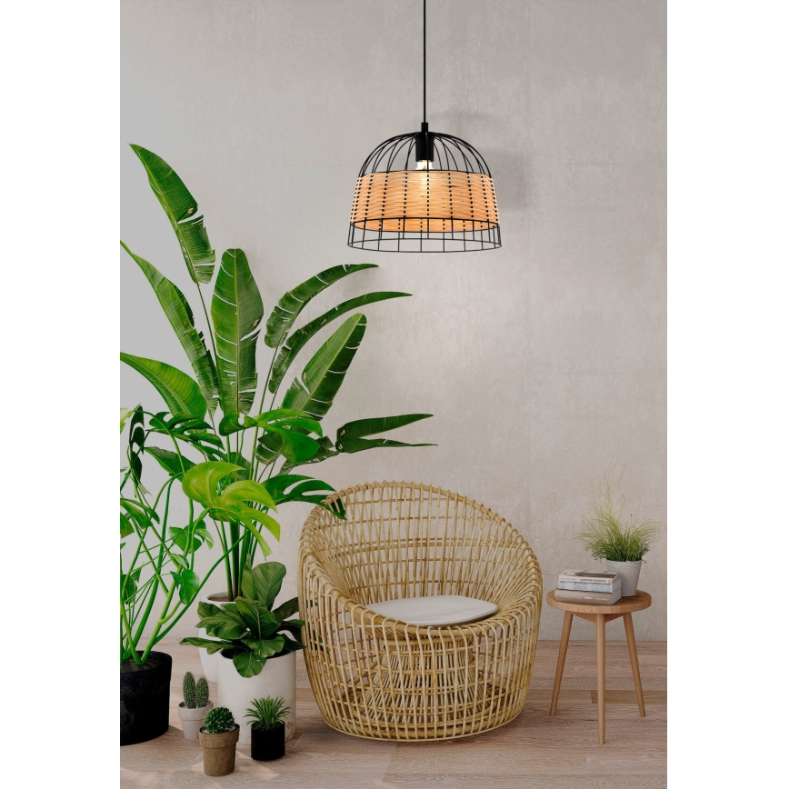 Eglo 55709 - Kattokruunu johdossa ANWICK 1xE27/40W/230V rottinki