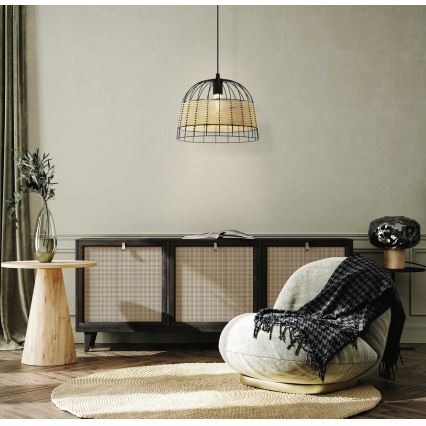 Eglo 55709 - Kattokruunu johdossa ANWICK 1xE27/40W/230V rottinki