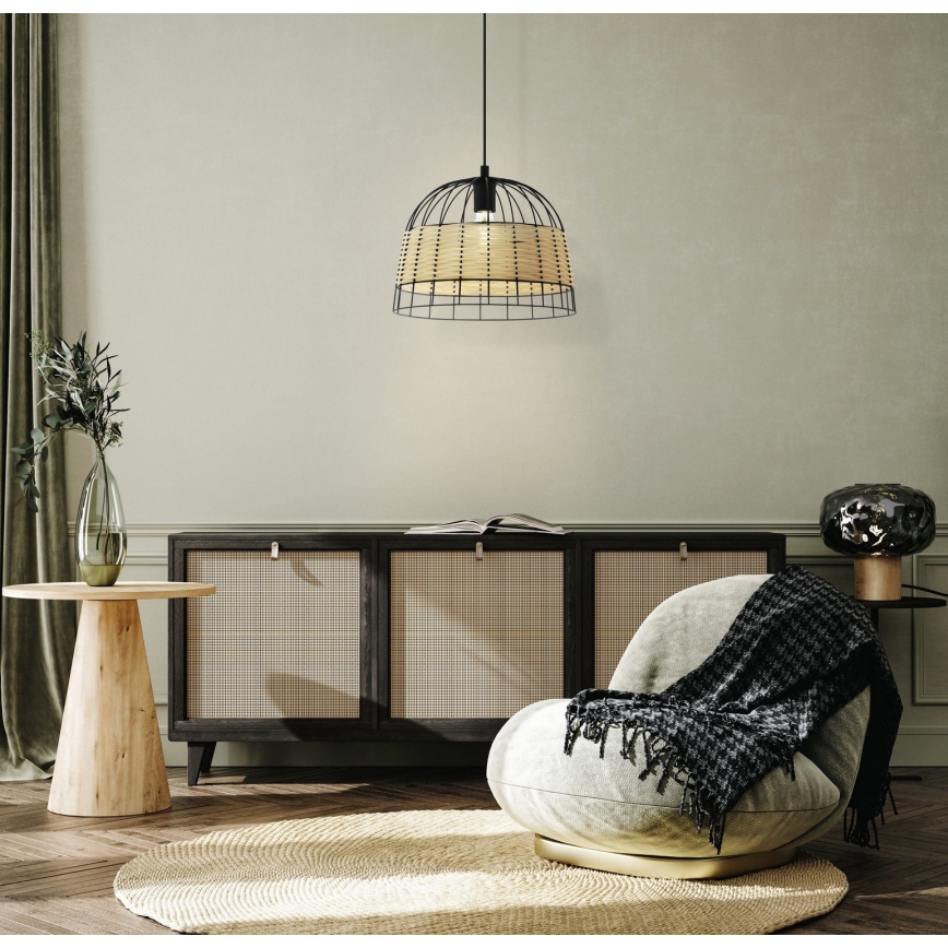 Eglo 55709 - Kattokruunu johdossa ANWICK 1xE27/40W/230V rottinki