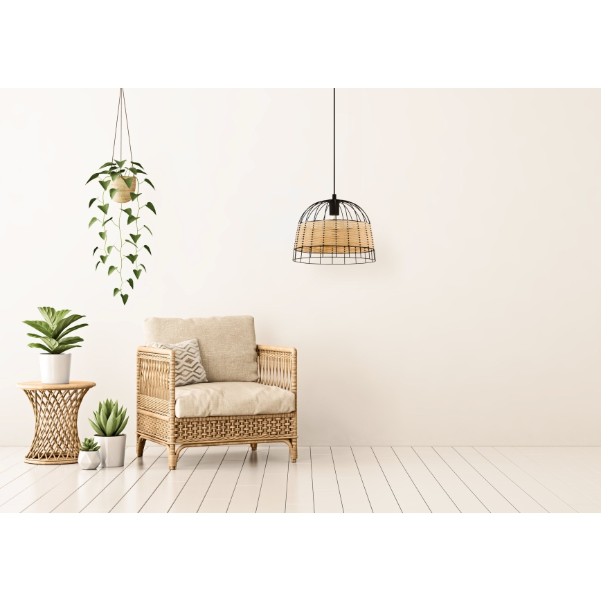 Eglo 55709 - Kattokruunu johdossa ANWICK 1xE27/40W/230V rottinki