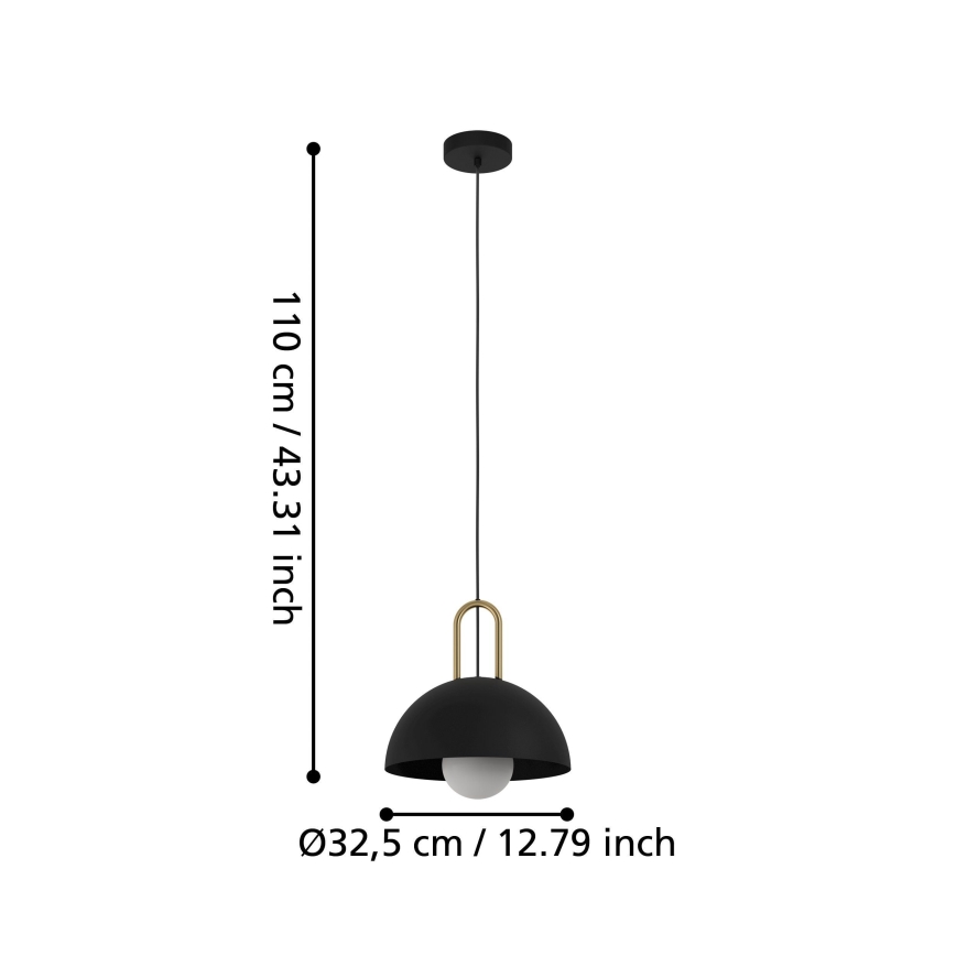 Eglo 56459 - CALMANERA riippuvalaisin johdolla 1xE27/40W/230V musta