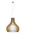 Eglo 61719 - Kattokruunu johdossa TINDORI 1xE27/60W/230V halkaisija 60 cm ruskea