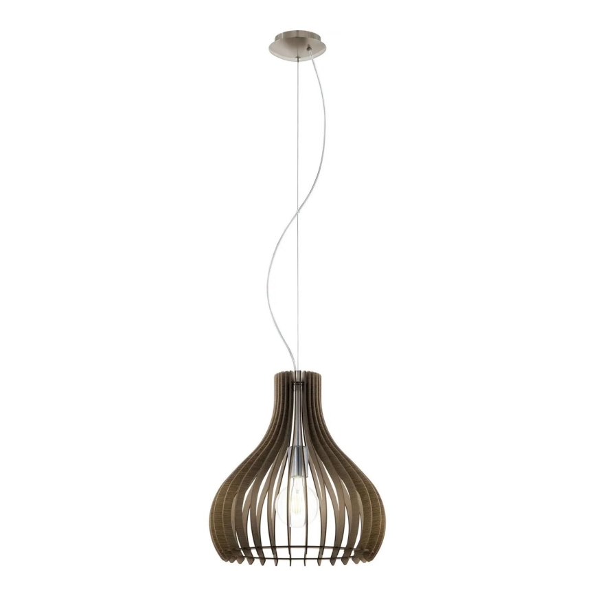 Eglo 61917 - Kattokruunu johdossa TINDORI 1xE27/60W/230V halkaisija 38 cm ruskea