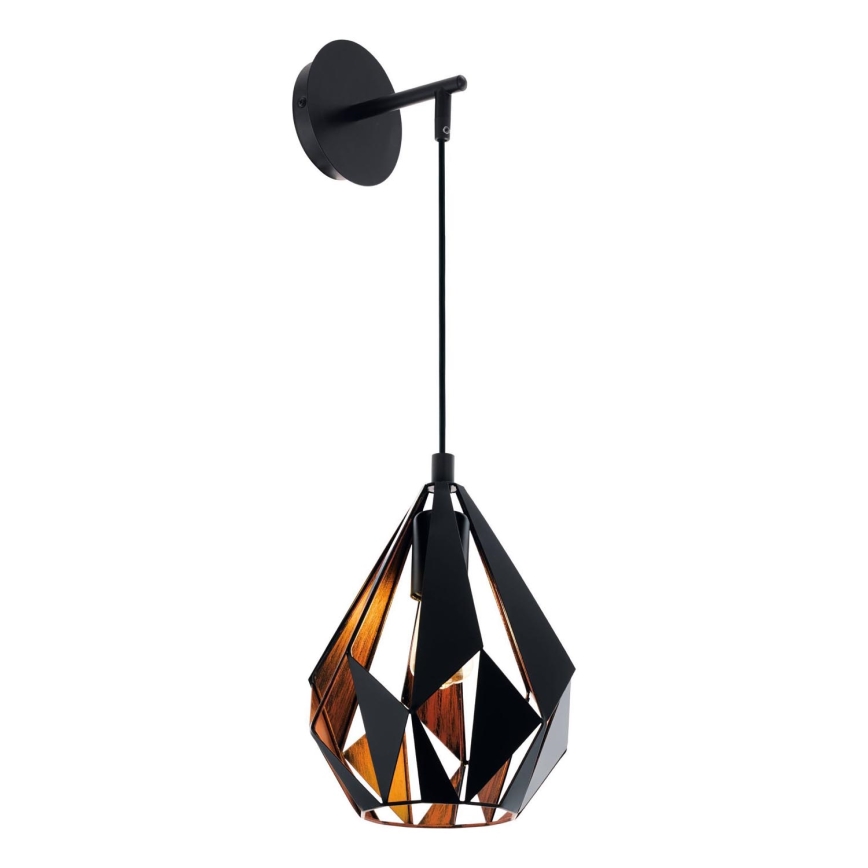 Eglo 62836 - Seinävalaisin CARLTON PRO 1xE27/60W/230V musta