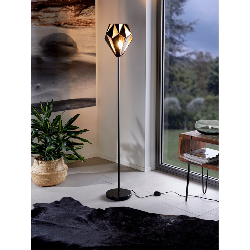 Eglo 62838 - Lattialamppu CARLTON PRO 1xE27/60W/230V musta