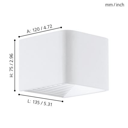 Eglo 65043 - LED-ulkoseinävalaisin DONINNI PRO LED/5W/230V IP44 valkoinen