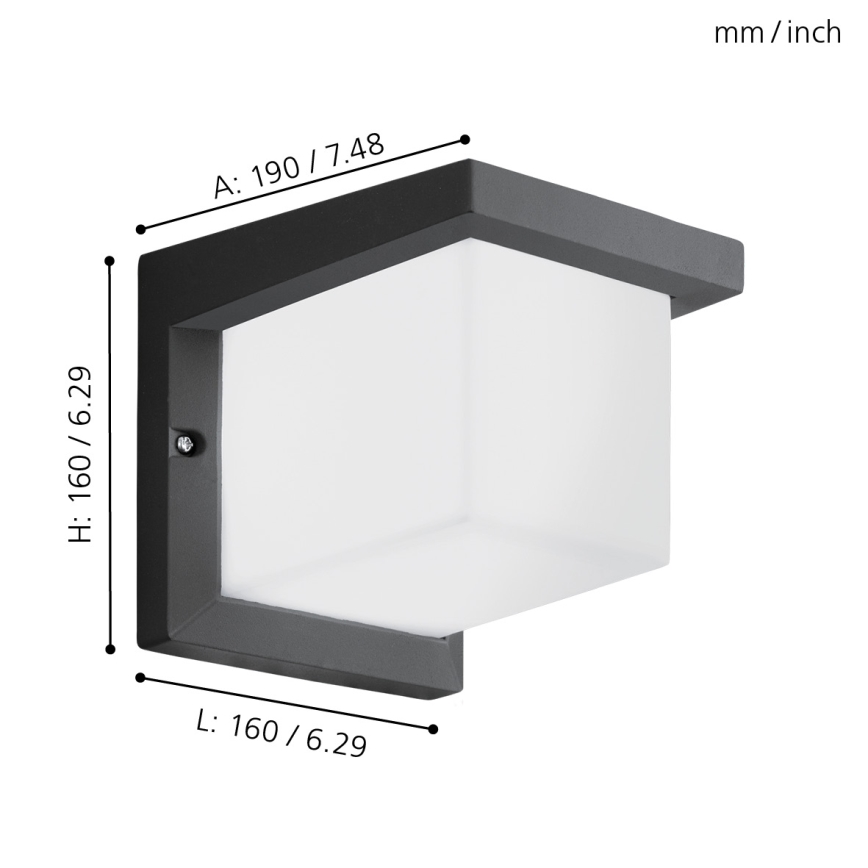 Eglo 65046 - LED-ulkoseinävalaisin DESELLA PRO LED/10W/230V IP54 antrasiitti