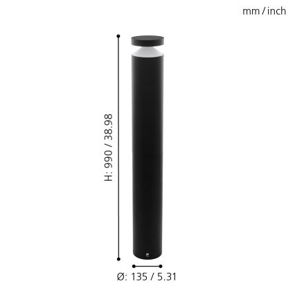 Eglo 65058 - LED-ulkolamppu MELZO PRO LED/11W/230V 3000K IP65 musta