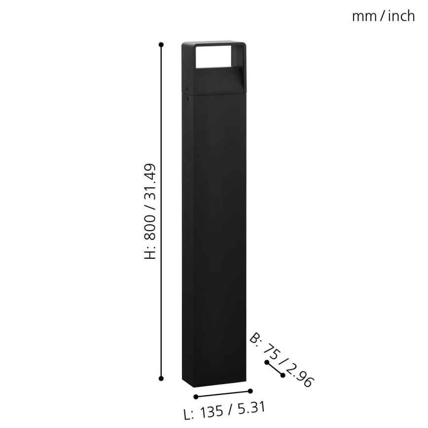 Eglo 65082 - LED-ulkolamppu DONINNI PRO LED/5W/230V 3000K 40 cm IP44 antrasiitti