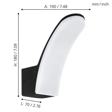 Eglo 74021 - LED-ulkoseinävalaisin LACONELLA LED/11,5W/230V 4000K IP44