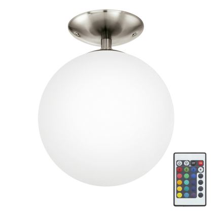 Eglo 75358 - LED RGBW himmennettävä kattovalaisin RONDO-C 1xE27/7,5W/23V halkaisija 25 cm + kaukosäädin