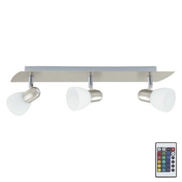 Eglo 75375 - LED RGB Himmennettävä kohdevalo ENEA-C 3xE14/4W/230V + kauko-ohjaus
