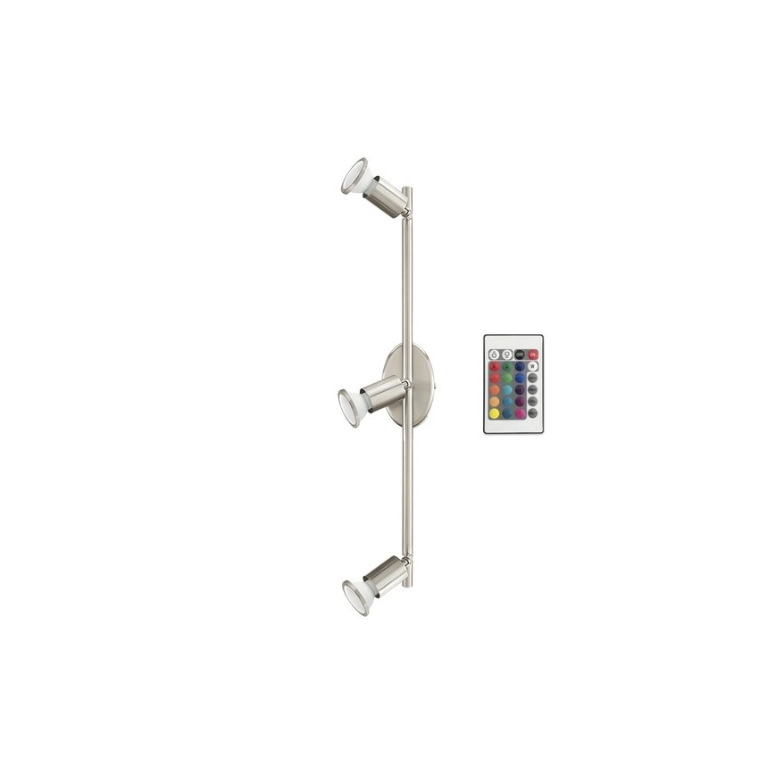 Eglo 75385 - LED RGB Himmennettävä kohdevalo BUZZ-C 3xGU10/4W/230V + kauko-ohjaus