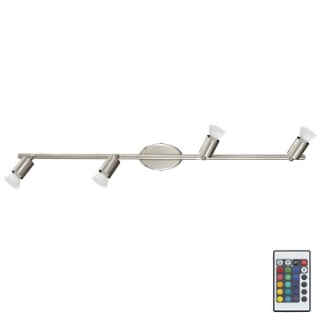 Eglo 75386 - LED RGB Himmennettävä kohdevalo BUZZ-C 4xGU10/4W/230V + kauko-ohjaus