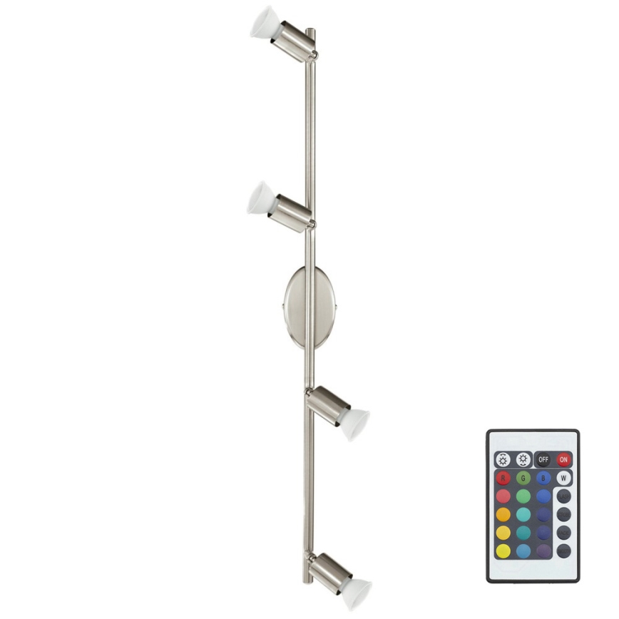 Eglo 75386 - LED RGB Himmennettävä kohdevalo BUZZ-C 4xGU10/4W/230V + kauko-ohjaus