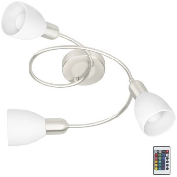 Eglo 75388 - LED RGBW Himmennettävä kiinteä kattokruunu GRIMSEY-C 3xE14/4W/230V + kauko-ohjaus