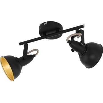 Eglo 75512 - Kohdevalaisin THORNTON 2xE14/28W/230V musta/kultainen
