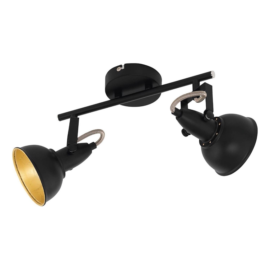 Eglo 75512 - Kohdevalaisin THORNTON 2xE14/28W/230V musta/kultainen