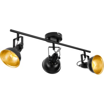 Eglo 75513 - Kohdevalaisin THORNTON 3xE14/28W/230V musta/kultainen