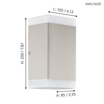 Eglo - LED ulkoseinävalaisin CARPINERA 2xGU10/4,6W/230V IP44