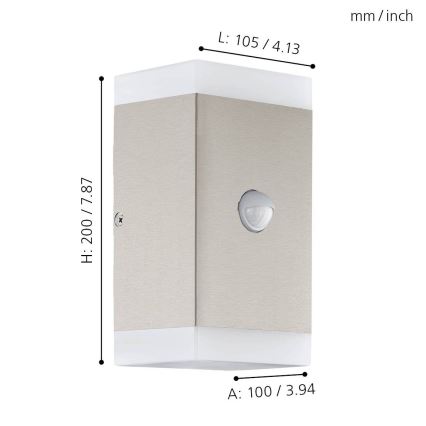 Eglo - LED Ulkoseinävalaisin anturilla 2xGU10/4,6W/230V IP44