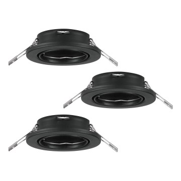 Eglo 75673 - SETTI 3x Kylpyhuoneen upotettu valo AGULO 1xGU10/35W/230V IP23 musta