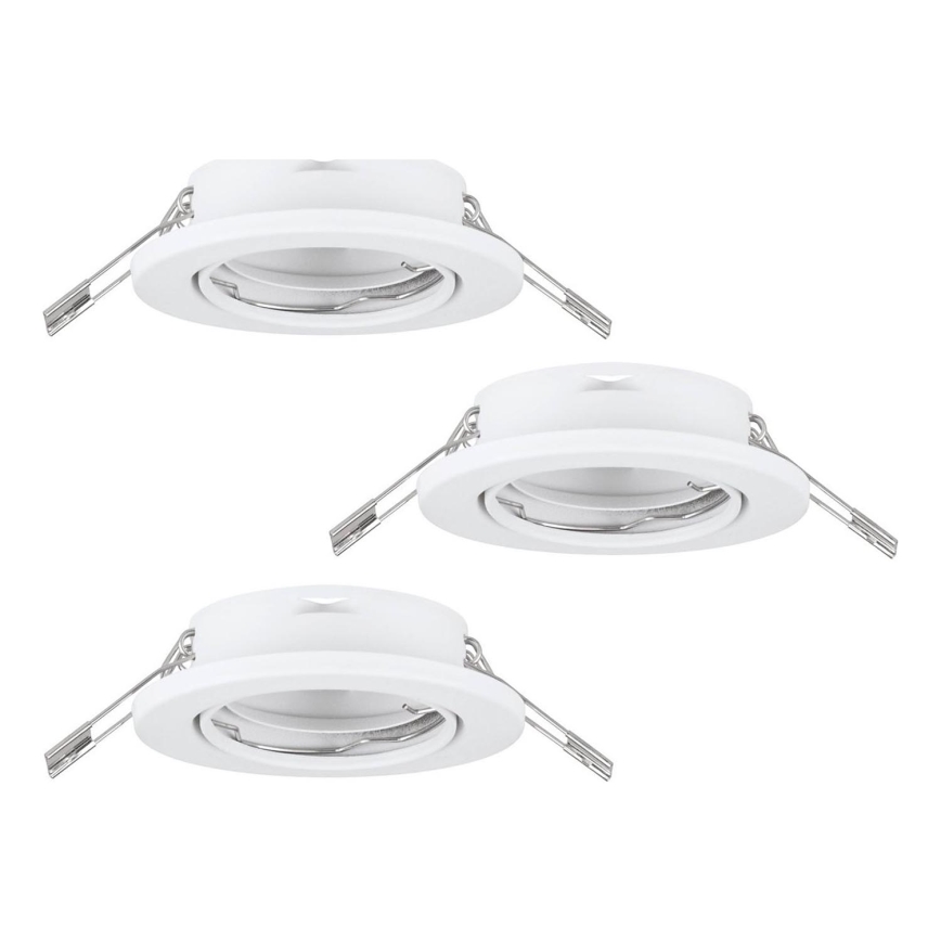 Eglo 75674 - SETTI 3x Kylpyhuoneen upotettu valo AGULO 1xGU10/35W/230V IP23 valkoinen