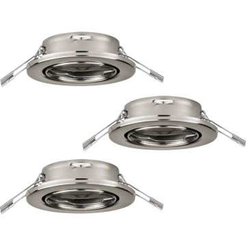 Eglo 75675 - SETTI 3x Kylpyhuoneen upotettu valo AGULO 1xGU10/35W/230V IP23 mattakromi