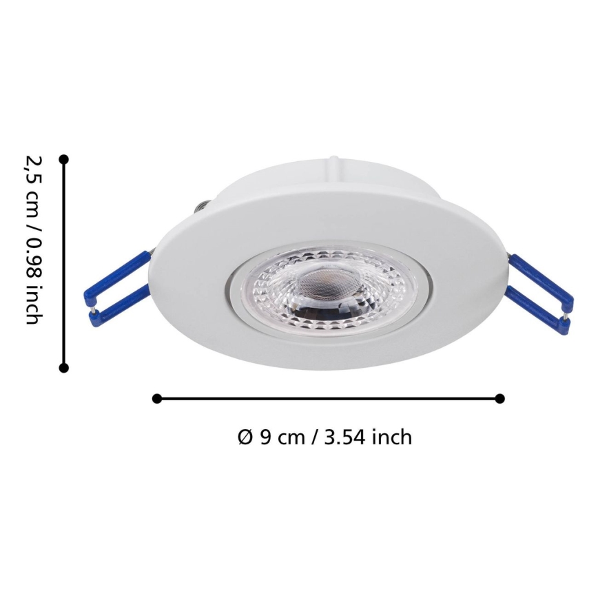 Eglo 75763 - SETTI 3x LED upotettava valo ZUJAR LED/3,4W/230V valkoinen