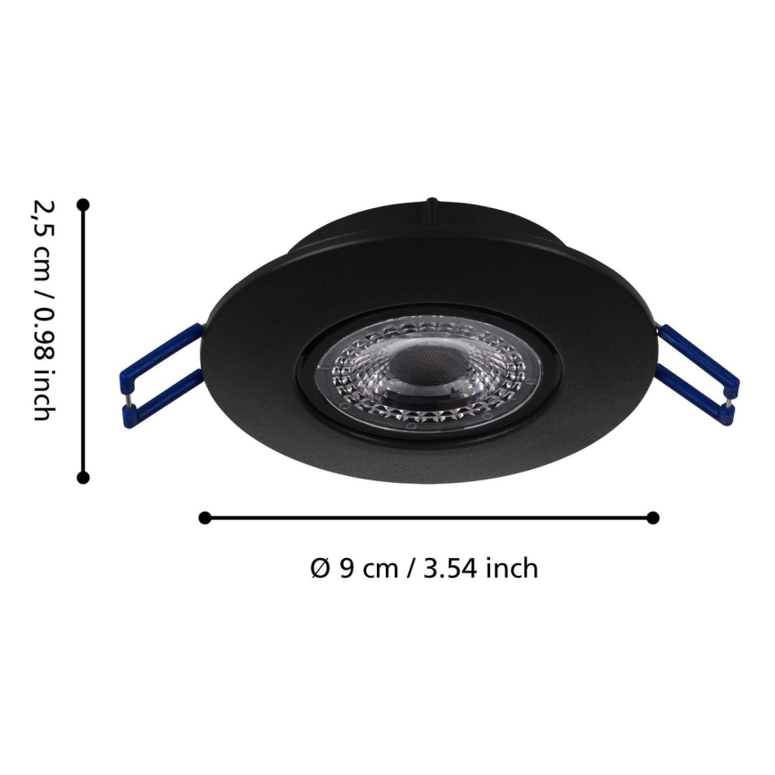Eglo 75765 - SETTI 3x LED upotettava valo ZUJAR LED/3,4W/230V musta