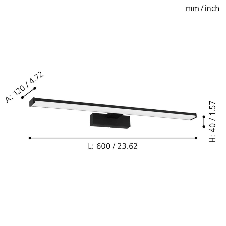 Eglo 780431 - Kylpyhuoneen LED-peilivalo BETETA LED/11W/230V 60 cm IP44 musta