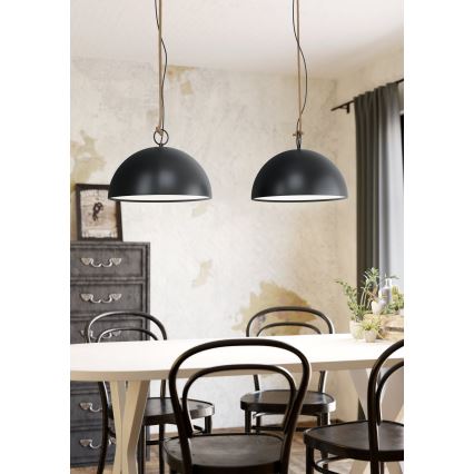 Eglo 78444 - Kattokruunu johdossa HODSOLL 2xE27/40W/230V musta/ruskea