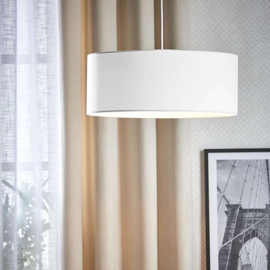 Eglo 79065 - Kattokruunu narussa SITIA 3xE27 / 60W / 230V valkoinen