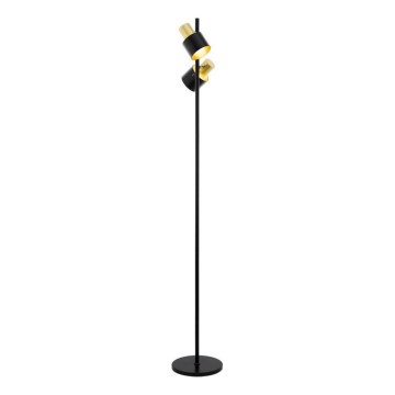 Eglo 79376 - Lattialamppu FIUMARA 2xE27/60W/230V musta/kulta