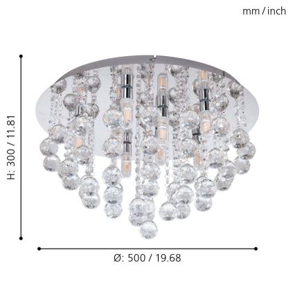 Eglo 79516 - LED-kattovalaisin kylpyhuoneeseen MONTEPRANDONE 8xG9/3W/230V IP44 kiiltävä kromi