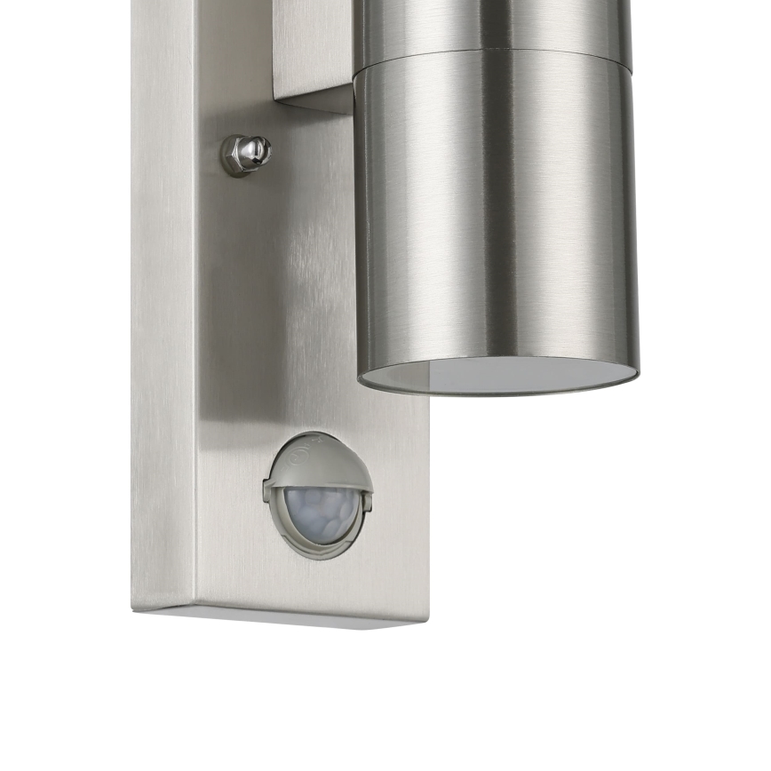 Eglo 79594- LED Ulkovalo anturilla ARAPONGAS 2xGU10/2,8W/230V IP44 mattakromi